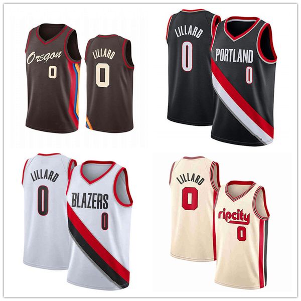

2021 basketball jersey 0 damian lillard, Black;red