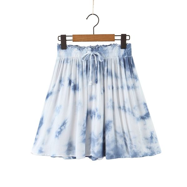 

high waist drawstring cotton skirts women summer printed casaul preppy style skirt xz2348 210525, Black