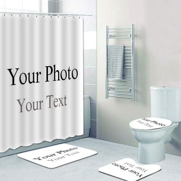 

shower curtains customized 3d print curtain set waterproof washable polyester bath anti-slip rugs toilet lid cover mat
