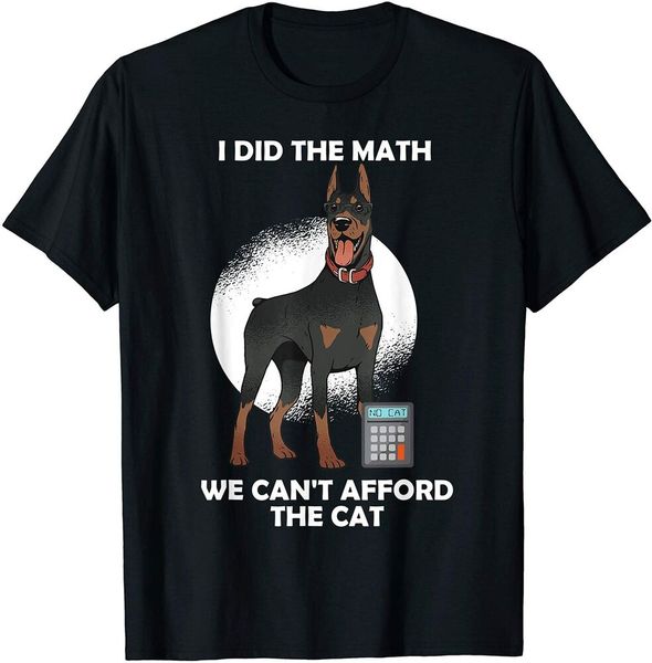 

accountant doberman dog cpa pun did the math t-shirt size s-5xl, White;black