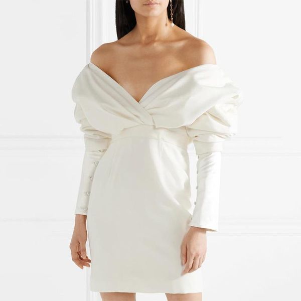 

autumn winter fashion celebrity evening party dress women christmas holiday elegant white dresses casual, Black;gray