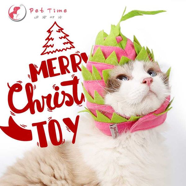 

cat costumes pets head scarf for christmas halloween cosplay hats dog/cat pet fashion headgear pitaya shape hat creative cute