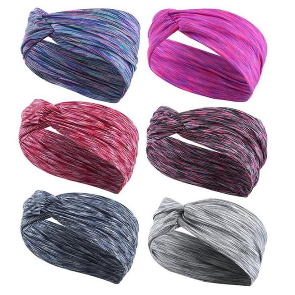 

1pc women sweatband sports headband stretch elastic yoga running gym fitness safety hair accessories, Yellow;black