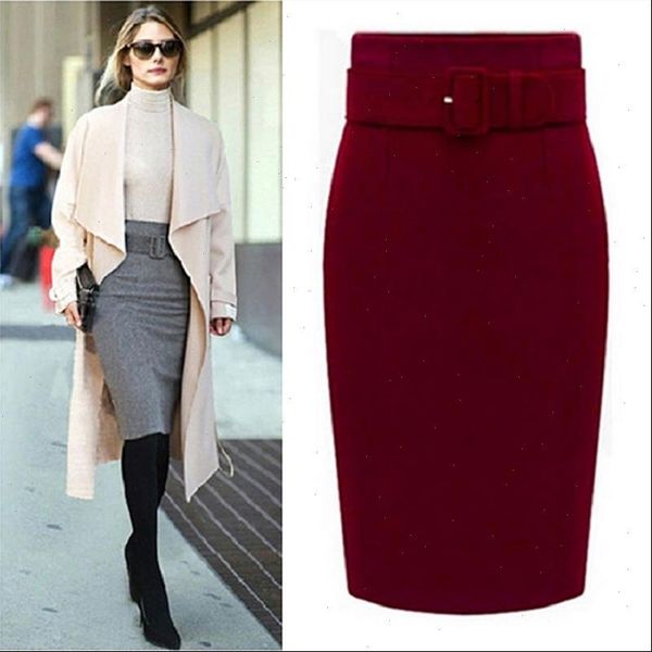 

fashion autumn winter style cotton womens skirt plus size high waist saias femininas casual midi women skirts b9517, Black