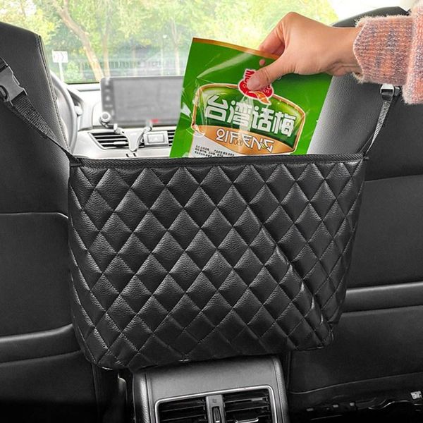 

car organizer leather seat storage bag auto hanging holder interior stowing tidying accessories