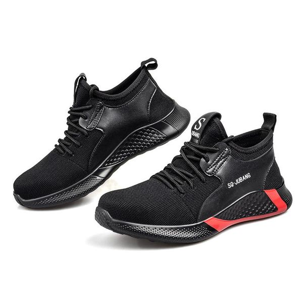 

boots roxdia brand plus size 36-48 men safety shoes with steel toe cap fashion women work sneakers casual male rxm173, Black