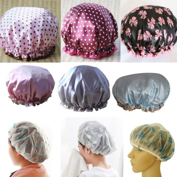 

shower caps bathroom waterproof kitchen hat dust-proof smoke-proof shampoo cap cute