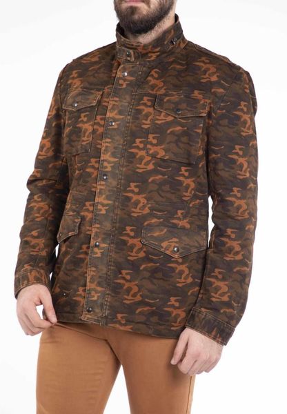 

men's jackets makapia camouflage patterned jean jacket, Black;brown