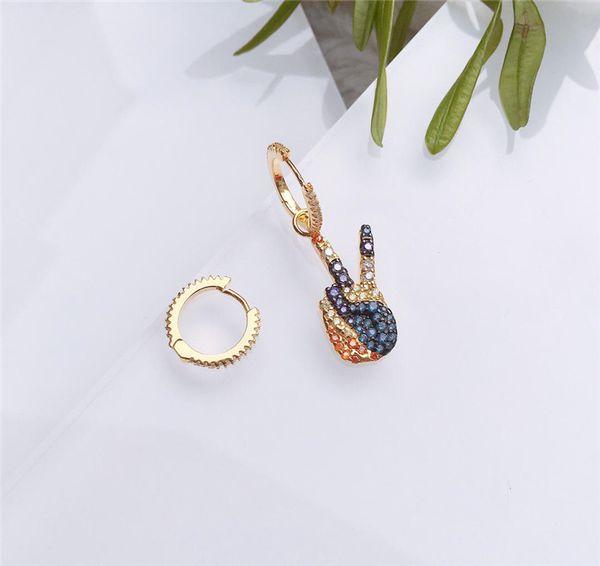 

jewelry s925 sterling silver needle earrings guitar shape asymmetrical charm stud earrings for women fashion, Golden