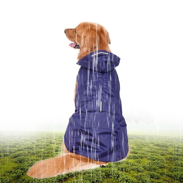 

dog apparel 4xl/5xl/6xl raincoat reflective pet rain coat waterproof for medium big dogs rainwear with leash hole jacket large