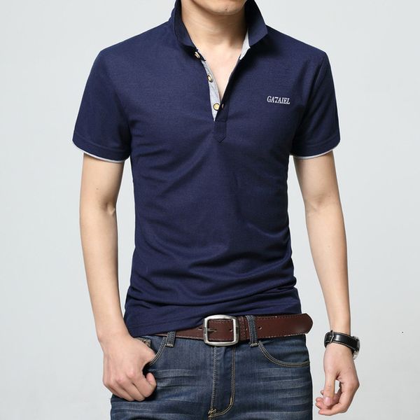 

men's polos fashion brand men polo shirt solid color short -sleeve slim fit casual shirts male m -3xl patchwork v01i, White;black