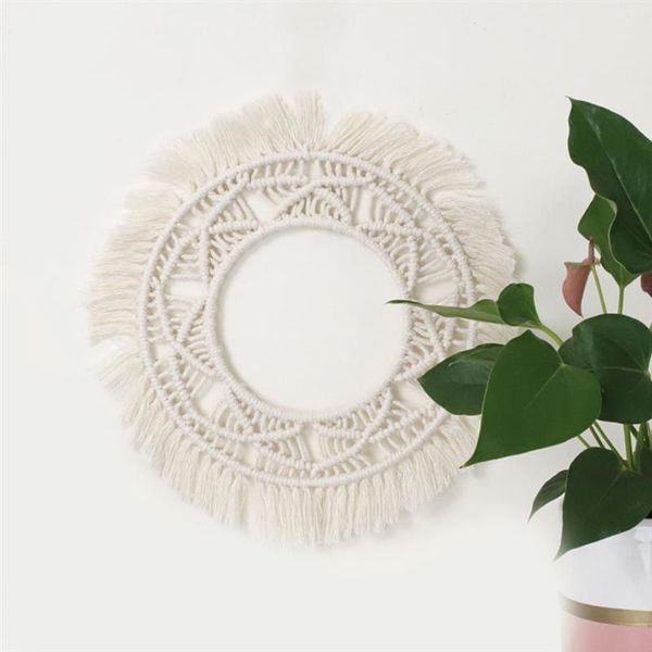 

mirrors fringed wall frame tapestry for mirror decoration cotton rope handmade woven macrame ceremony backdrop boho decor
