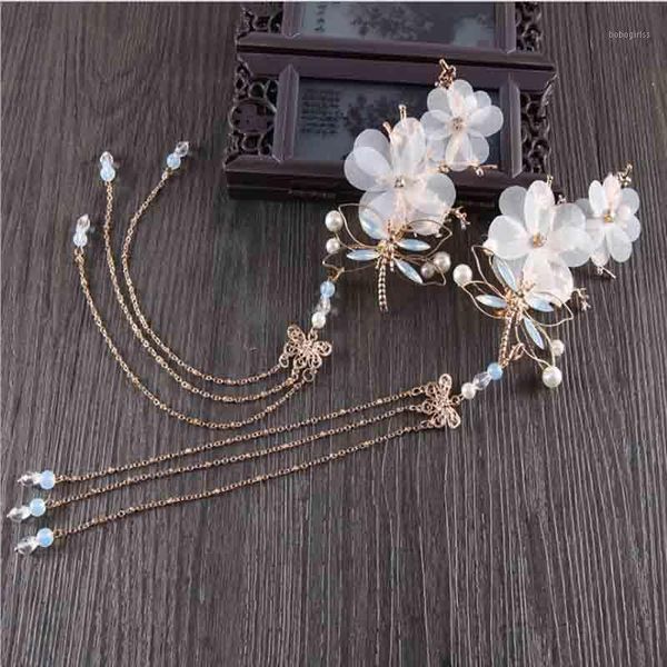 

hanfu women hairpin chinese traditional hand-made dragonfly tassels ancient costume headdress gifts for women1
