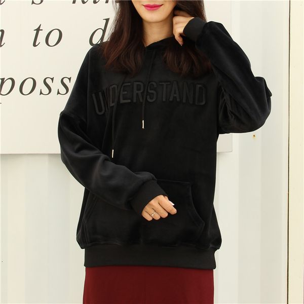 

hoodies 2021 fashionable winter casual women's long sleeve hoodie, Black
