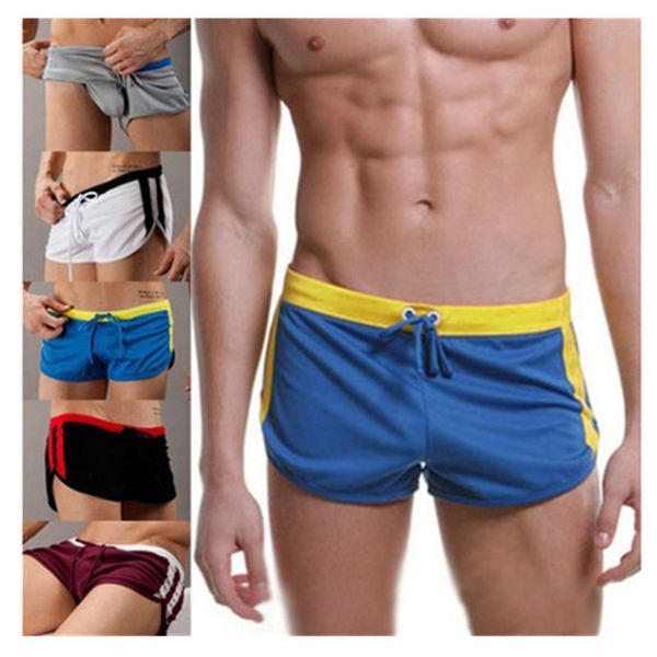 

men beach boxer swimwear shorts fashion trend drawstring perspiration mesh spa short pant designer summer male fitness sports tight swimsuit
