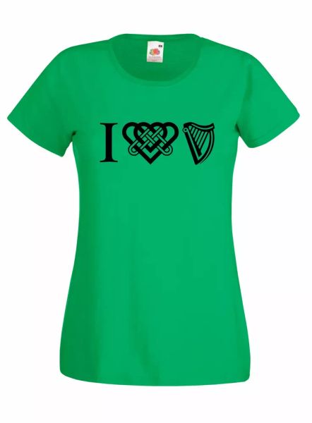 

grid j710 i love guinness irish fairylands t-shirt woman fantasy, White;black