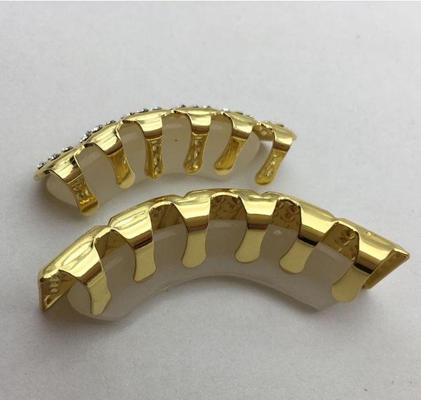 

retail-wholesale 18k gold plated cz rhinestone hip hop teeth grillz square bottom grill set bling 2 wmtqvq dayupshop, Black
