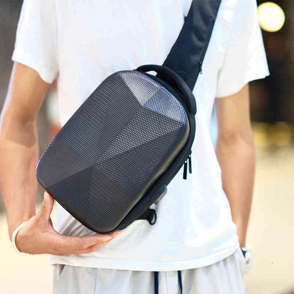

chest bag men's fashion street shoulder outdoor sports riding business korean messenger, Black;red