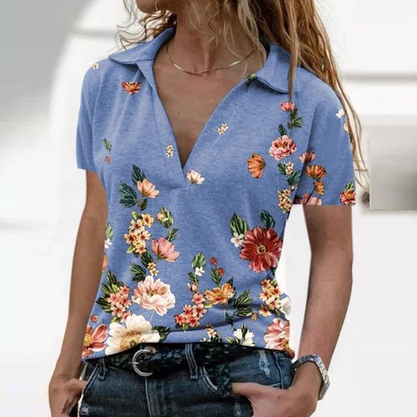 

woman tshirts graphic t shirts fashion women's summer flower printed short sleeve v-neck t-shirt tee mujer camisetas, White