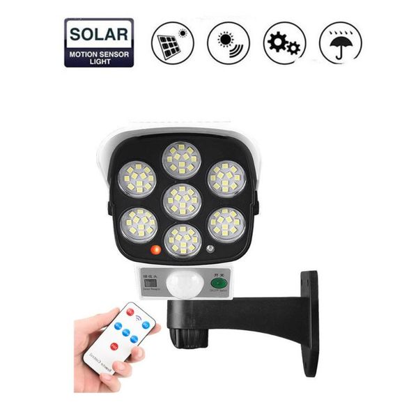 

solar lamps remote motion sensor power charging simulation camera outdoor waterproof led lighting lamp dummy induction bui
