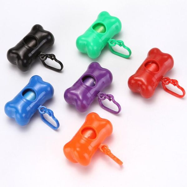 

dog car seat covers garbage clean storage box plastic bone type degradable pick up waste pet poop bag lx7061
