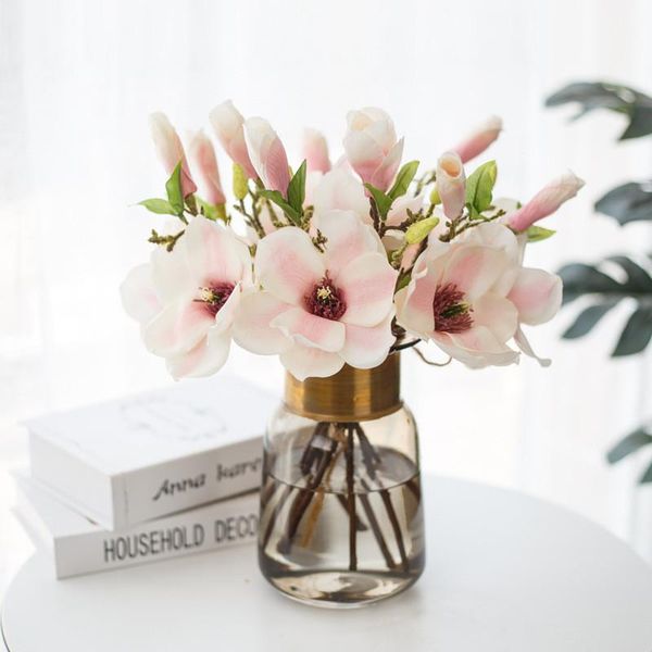 

decorative flowers & wreaths 1pc silk flower orchid magnolia artificial for wedding party home decoration floral