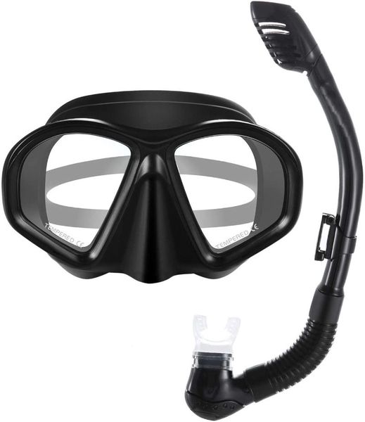 

diving masks kids snorkel set dry mask anti-leak impact resistant panoramic tempered glass professional swimming gear for youth