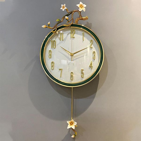 

wall clocks gold large clock modern design metal silent watches home decor luxury living room decoration zegary gift