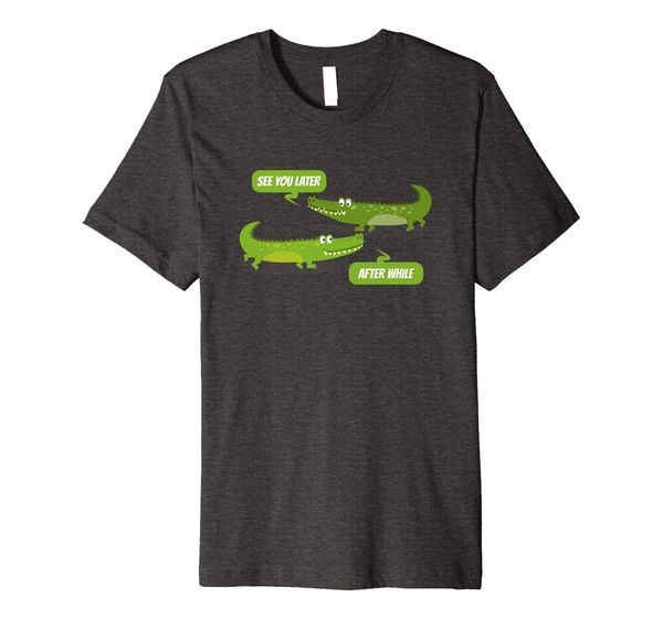 

see you later alligator after while crocodile tee shirt, White;black