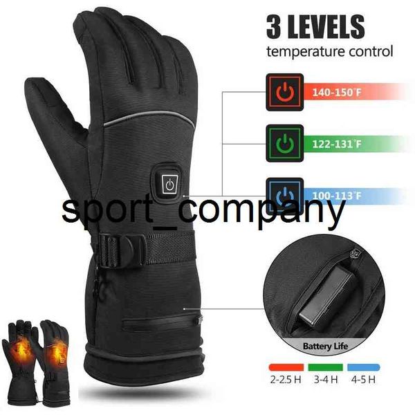 Beheizte Handschuhe, elektrische Handschuhe für Männer und Frauen, 3 Heiztemperaturen, verstellbar, Touchscreen, wasserdicht, warme Handschuhe für den Außenbereich