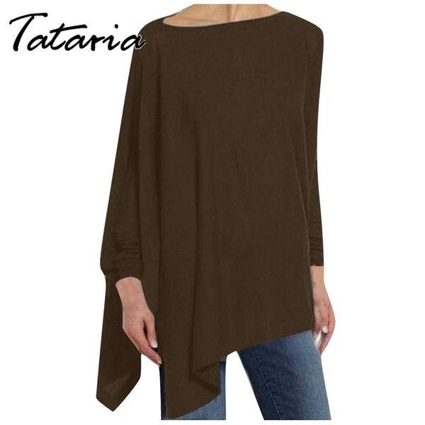 

women's casual blouse solid long sleeve irregular sweatshirt loose print girl pullover blouse for women female clothing 210514, White