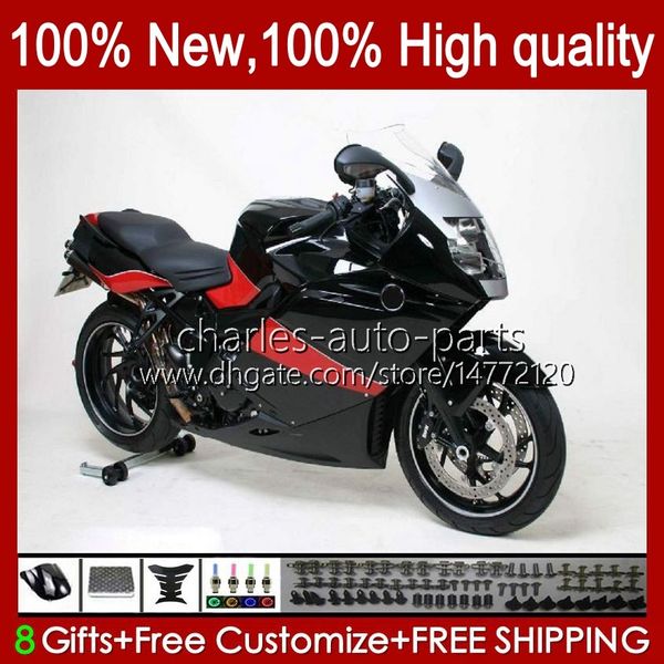 Fairings + Tank Cover para BMW K1200 K 1200 S PRETO RED 1200S K1200S 05 06 07 08 09 10 Bodywork 28No.13 K-1200S 2005 2006 2007 2008 2009 2009 2010 K1200-S 05-10 Bodys de motocicleta