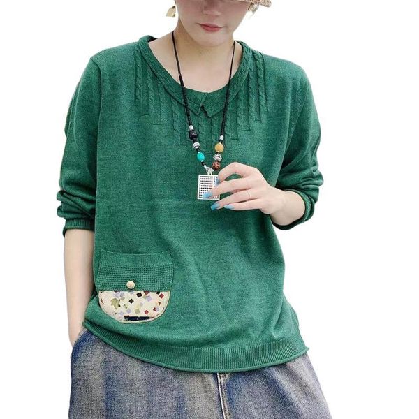 

women's sweaters fairynatural autumn spring female elegant retro o-neck pullovers european style women loose casual jumpers button desi, White;black