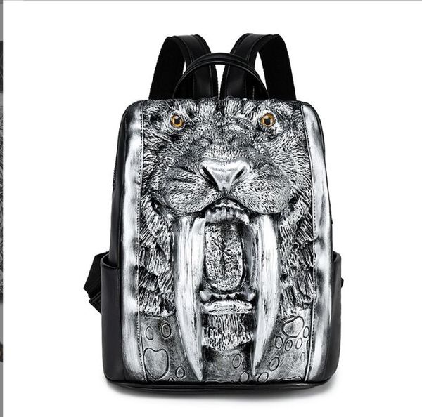 

fc004 new personalized street cool rock men backpack grimace pattern leopard sabre wulf pattern backpacks funny women shoulder bag