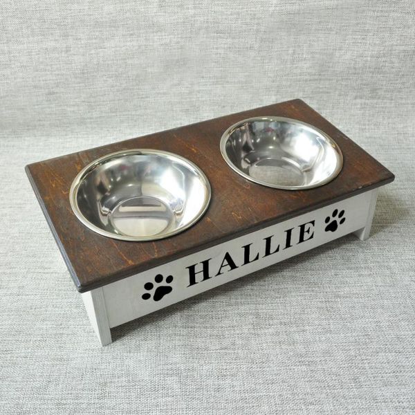 

personalized dog fedding stand.rustic farmhouse decor,wooden bowl stand,dog stand,pet accessories kennels & pens