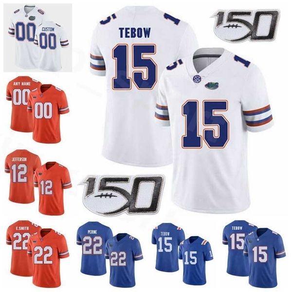 

ncaa college football florida gators 22 emmitt smith jersey 15 tim tebow 33 david reese 12 van jefferson 22 lamical perine stitched team, Black