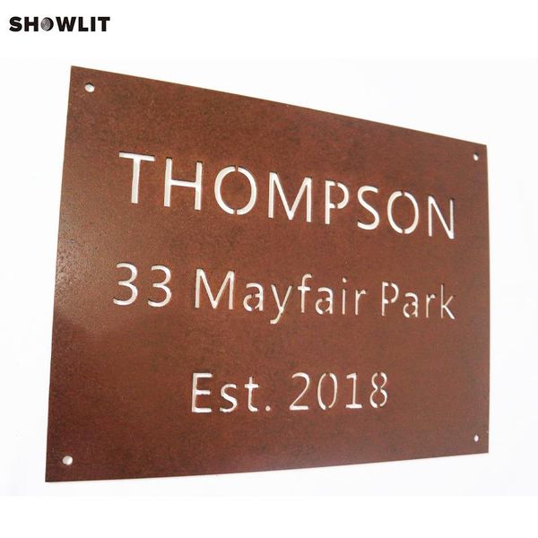 

other door hardware unique design laser cut custom made house plaque in rust metal