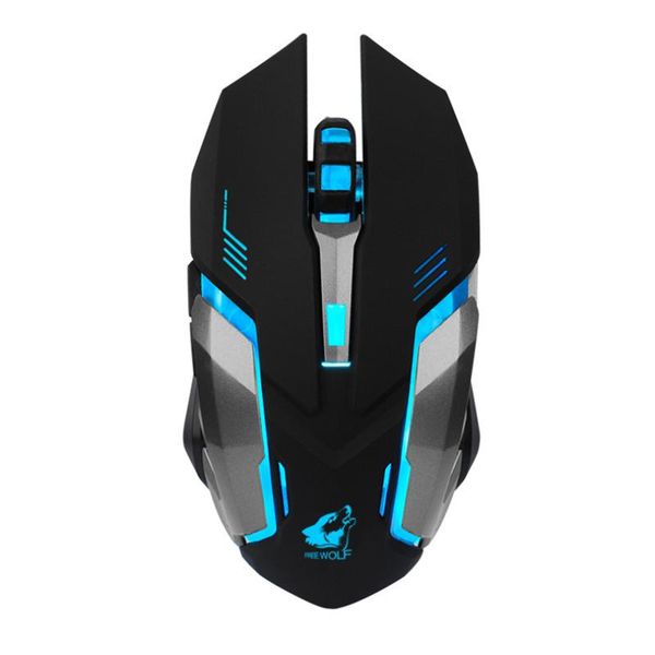

hxroolrp rechargeable x7 2.4g 6 botton wireless mouse 1600dpi silent led backlit usb optical ergonomic gaming mice a30