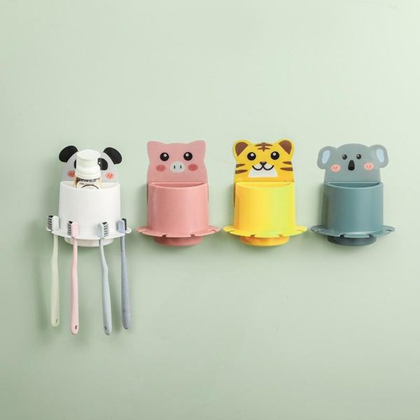 

cute cartoon animal toothbrush holder toothpaste storage rack shaver dispenser holders