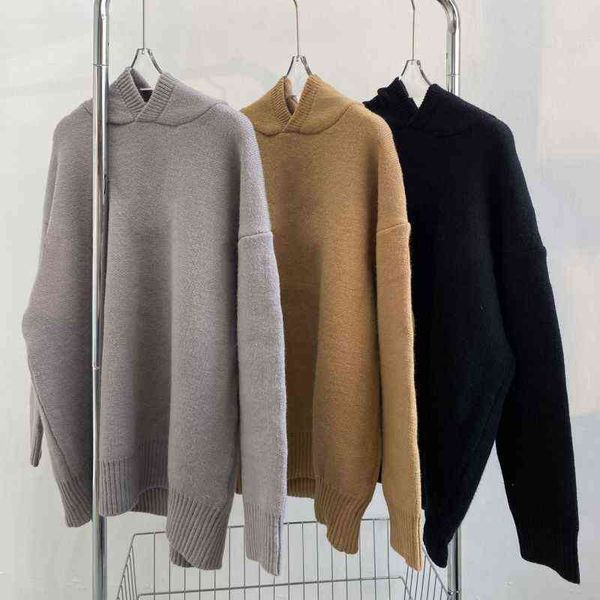 

womens men designers sweaters apparel clothes autumn winter pullover knitted jacquard letters hood loose long sleeve luxury shirt, White;black