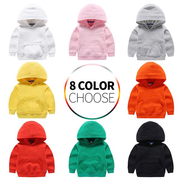 

pullover girls boys hoodies outerwear white red yellow black grey hooded children toddler sweatshirt kids clothes for 2-8 years 1006, Blue