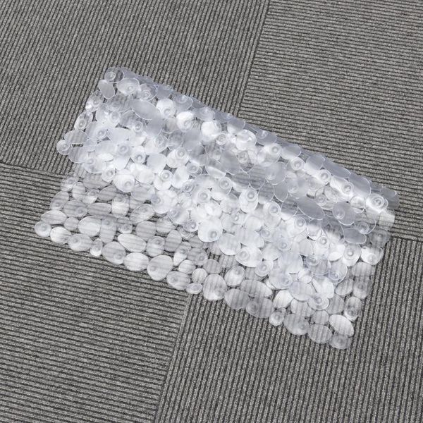 

bath mats non-slip mat square cobblestone shower safety pvc anti-bacterial resistant antiskid (clear)