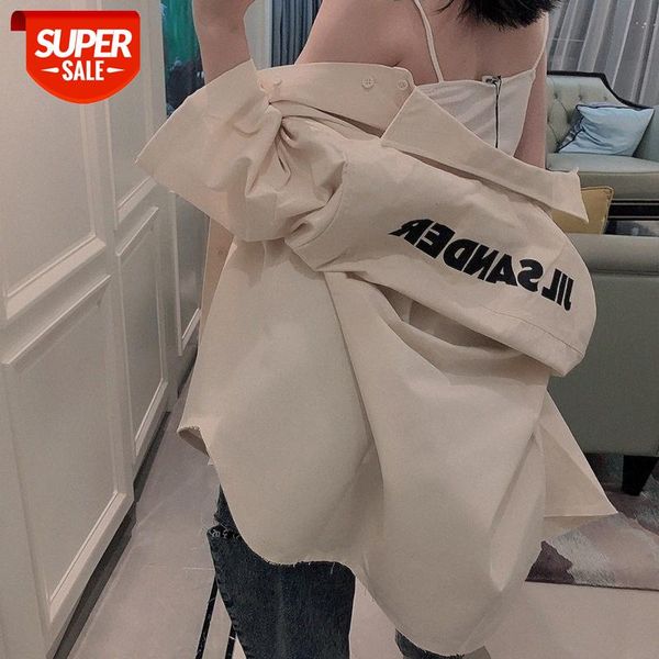 

little denim jil sander minimalist loose big back canvas tooling profile shirt #4g9h, White;black