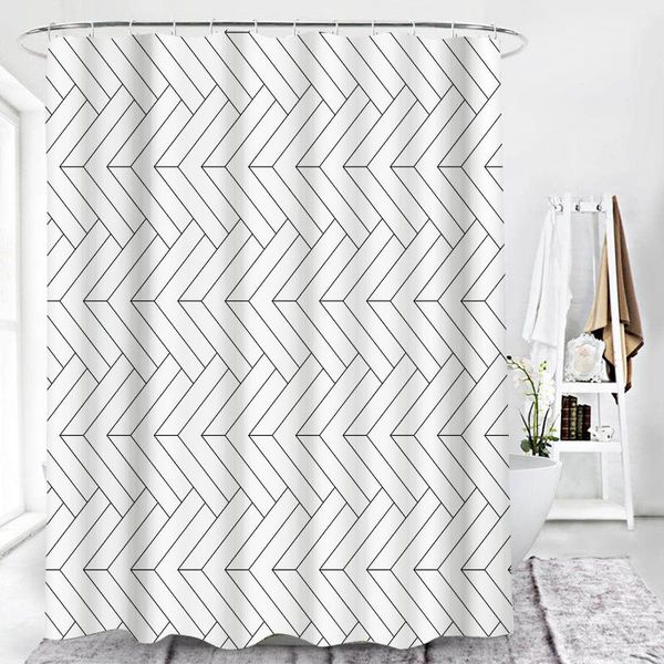 

shower curtains polyester waterproof curtain geometric stripes pattern bathroom 180x180cm rideau de douche t649