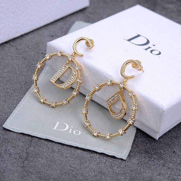 

70% off new letter tassel full drill earrings high version simple, Golden;silver