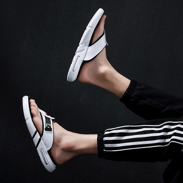 

slippers sandalen heren sandalias cuero hombre verano sandalia masculina sandale homme ete sandal men shoes piscine vietnam sandals, Black