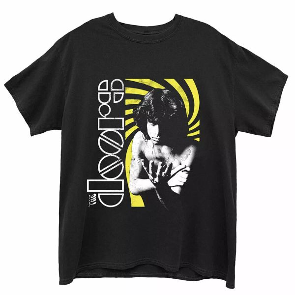 

the doors jim spinning licensed men t-shirt, White;black