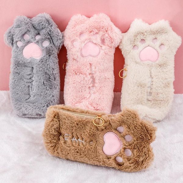

pencil bags 1pc arrival kawaii cat soft plush case bag cute pencilcase for girls kids birthday gift school stationery