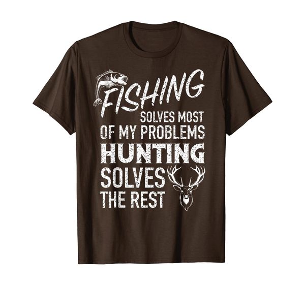 

cool fishing hunting solve my problems | funny hunter gift t-shirt, White;black