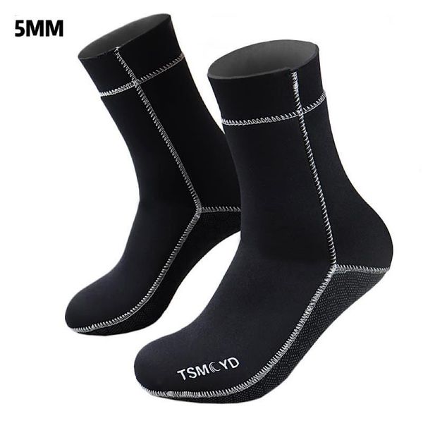 

sports socks tsmcyd 5mm scr neoprene diving winter swimming keep warm scuba beach non-slip men women rowing boat shoes, Black